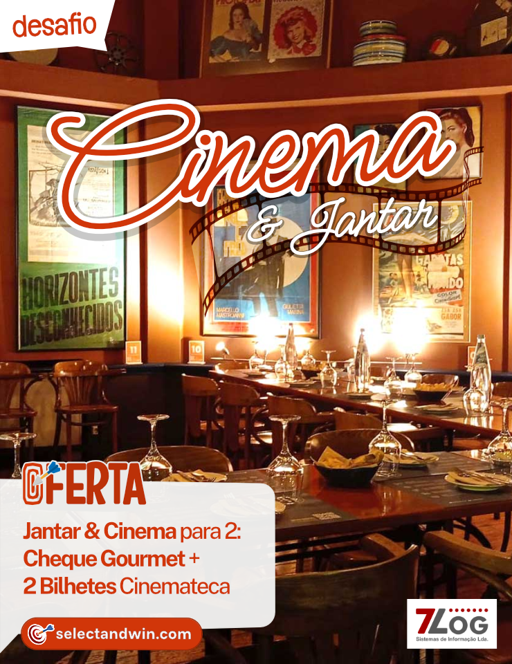 Jantar & Cinema em Lisboa p/ 2